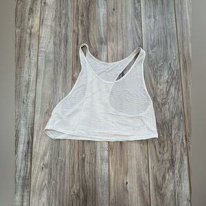 ♡ sheer striped lulu crop tank top ♡ Fits Medium| No Size Tag